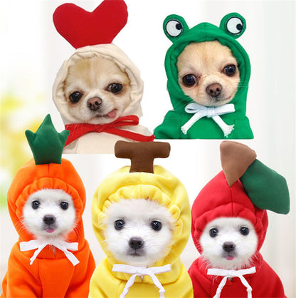 Cute Fruit Dog Clothes For Small Dogs Hoodies Winter Warm
