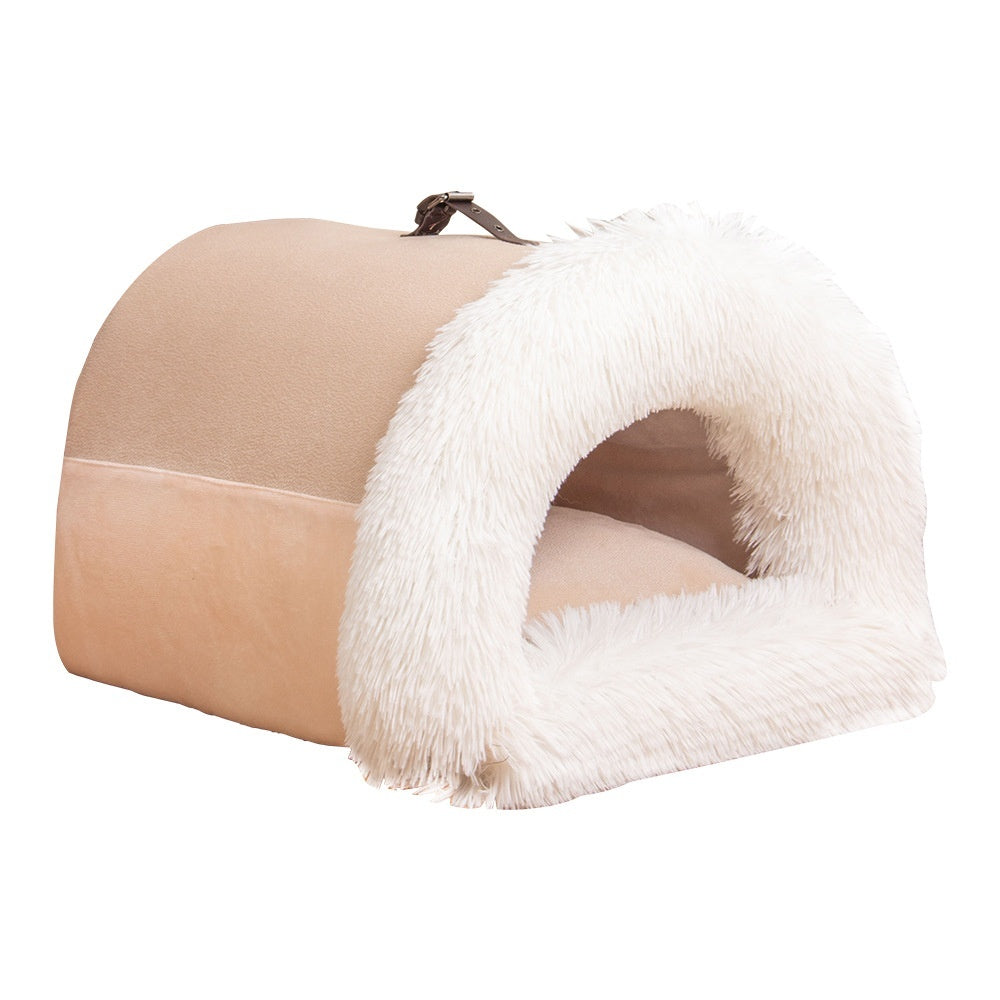 Portable Pet Nest Warm Dog and Cat Bed for Autumn and Winter Comfort