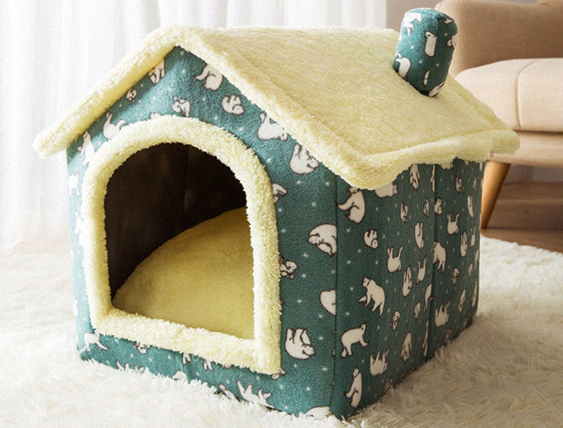 Foldable Dog and Cat Bed Warm Winter House Removable Nest Pet Sofa