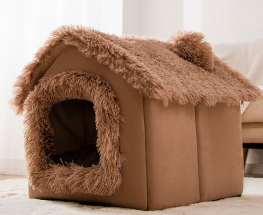 Foldable Dog and Cat Bed Warm Winter House Removable Nest Pet Sofa