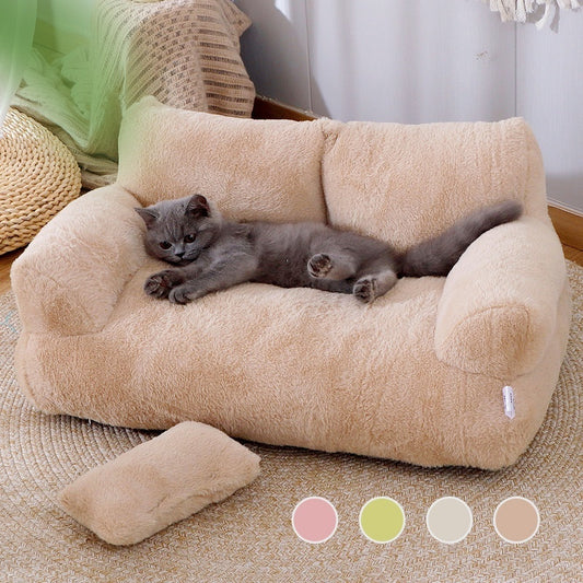 Luxury Cat Bed Sofa Plush Winter Nest for Small Dogs and Cats