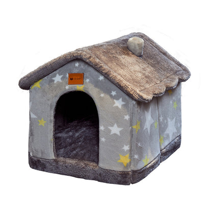 Foldable Dog and Cat Bed Warm Winter House Removable Nest Pet Sofa