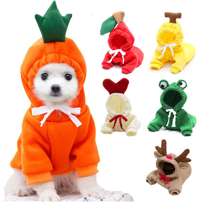 Cute Fruit Dog Clothes For Small Dogs Hoodies Winter Warm