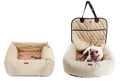 2 In 1 Pet Dog Carrier Folding Car Seat Pad Thickened