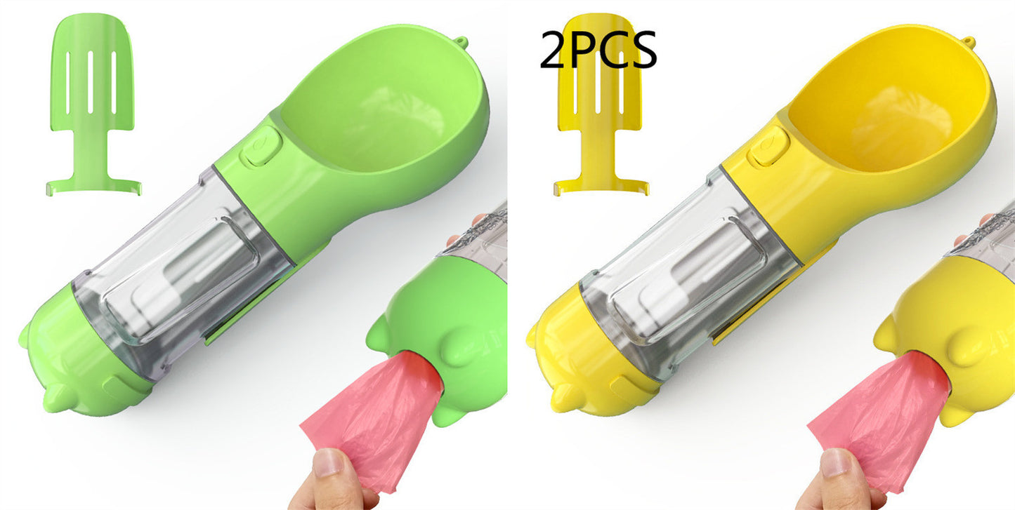 Pet Water Bottle Feeder Bowl Garbage Bag Storage Portable