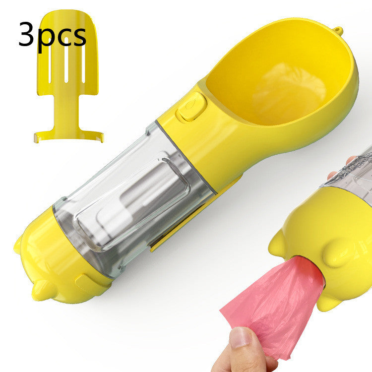 Pet Water Bottle Feeder Bowl Garbage Bag Storage Portable