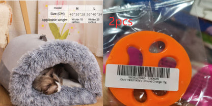 Portable Pet Nest Warm Dog and Cat Bed for Autumn and Winter Comfort