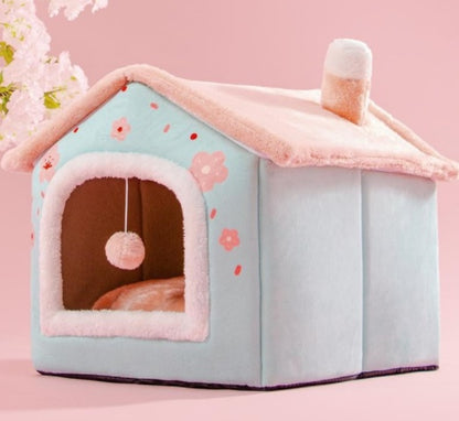 Foldable Dog and Cat Bed Warm Winter House Removable Nest Pet Sofa