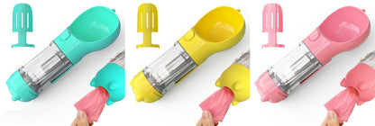 Pet Water Bottle Feeder Bowl Garbage Bag Storage Portable
