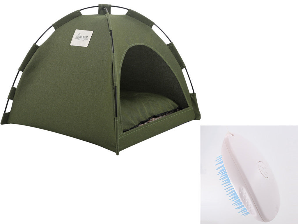 Cat Tent Cooling Mat Dog House with Cushion Pet Bed for Cats and Dogs