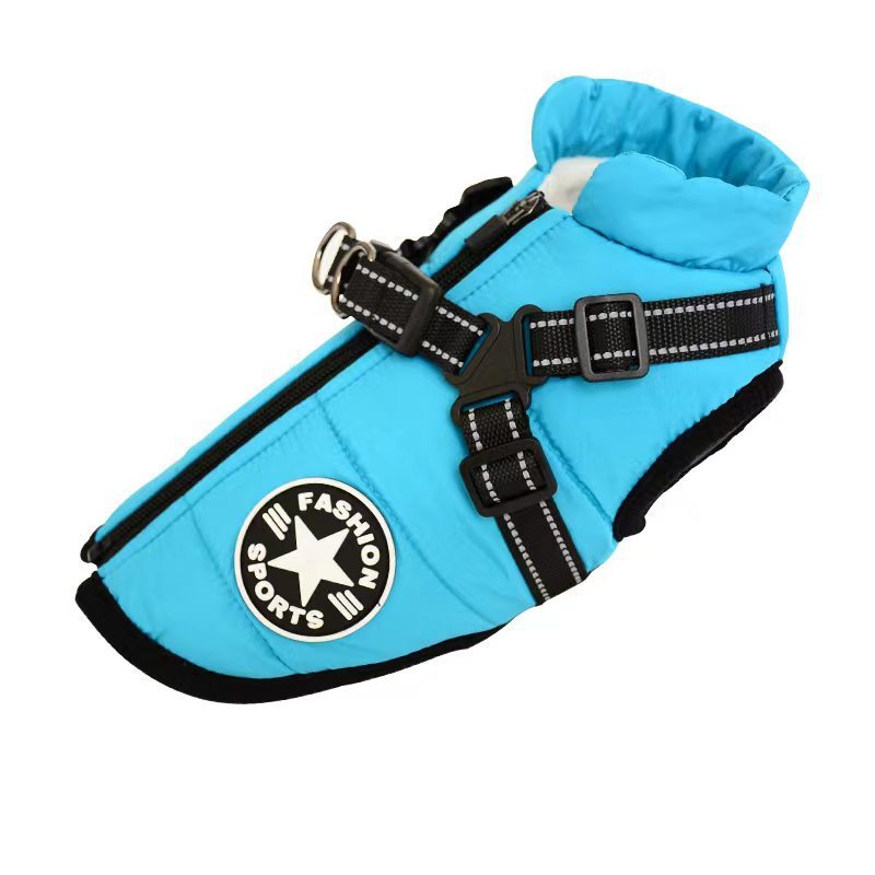 Waterproof Dog Clothes Winter Dog Coat With Harness Warm