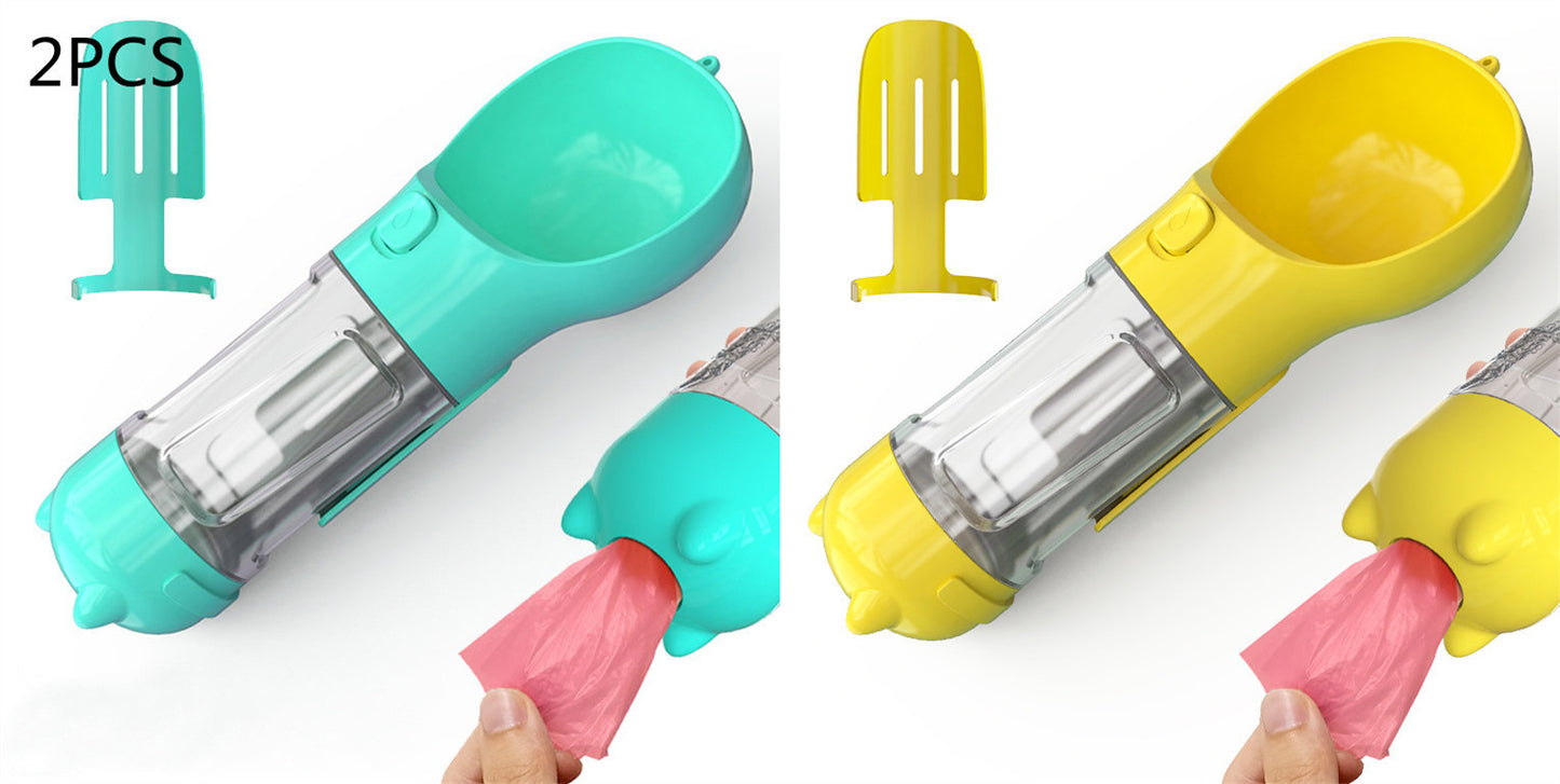Pet Water Bottle Feeder Bowl Garbage Bag Storage Portable